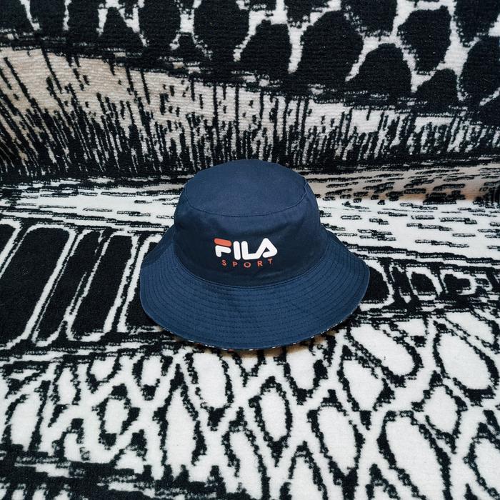 Bucket hat fila sports reversibel original preloved