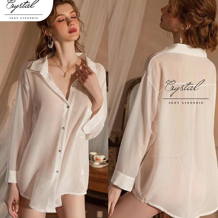 y kemeja transparan baju tidur y wanita / kemeja oversize / Baju y transparan 218