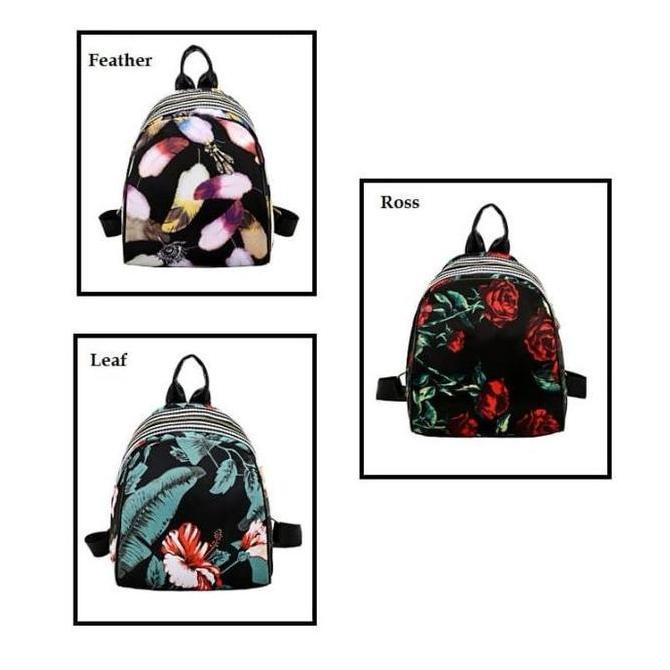 READY BP21 Korea Flower Floral Backpack/ Tas Ransel Mini