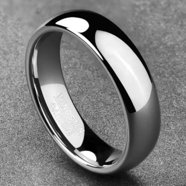Cincin Simple Minimalis Tungsten Carbide Original Silver Ring Size 12