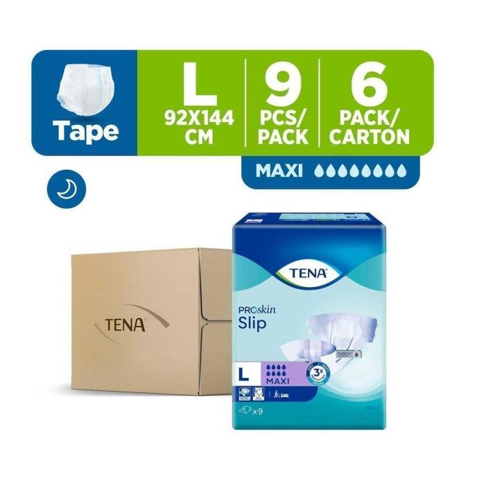 Tena Proskin Slip Maxi Unisex Adult Diapers L - Case (6 x 9pcs)