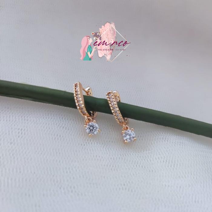 Anting Klip Permata / Anting Klip Titanium Emas
