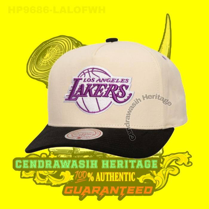 Mitchell And Ness Los Angeles Lakers Overspray Pro Crown Snapback Hat 100% Authentic