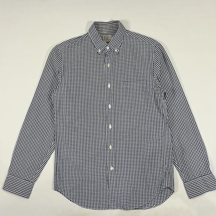 J Crew Pure Cotton Checkered Gingham Madras Button Down Work Shirt no Muji Uniqlo U Carhartt Dickies
