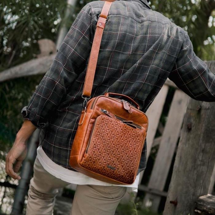 BERLIANO LEATHER - Inzaghi Bag Tas Selempang Pria Kulit Sapi Asli - Sling Bag Pria