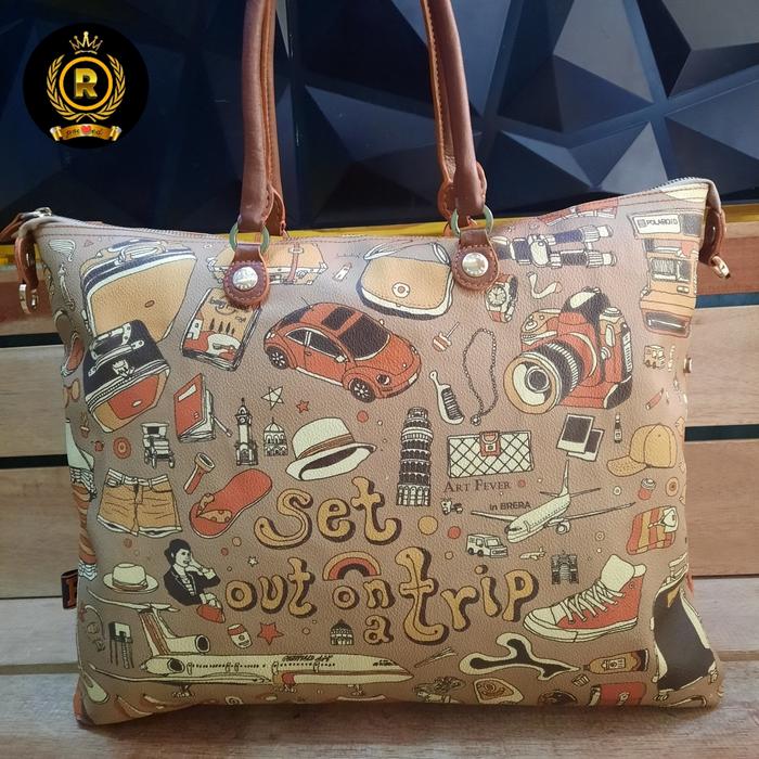 Brera Art Fever Tote Bag, Set out on a trip series Authentic