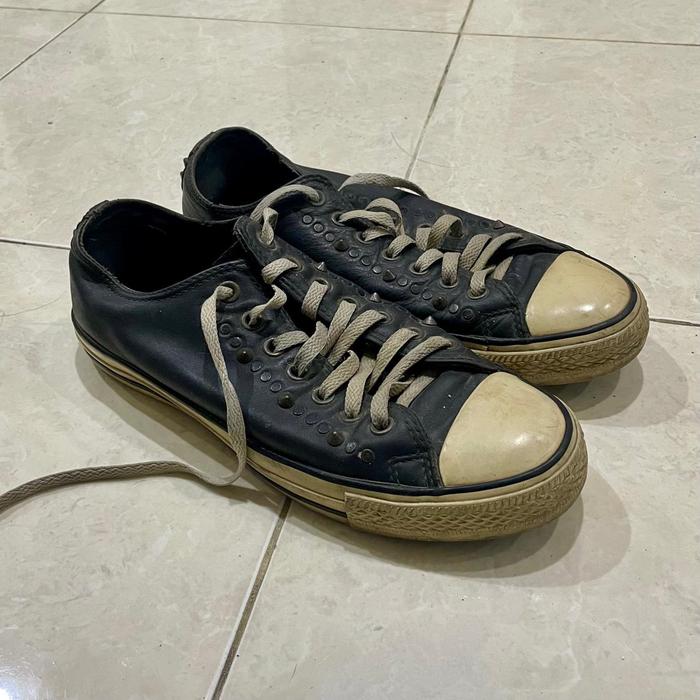Sepatu Converse Chunk Taylor All Star Leather Ox black (Preloved, bekas)