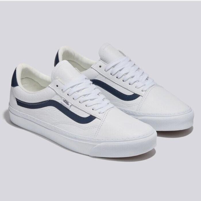 Vans Old Skool Lux Leather - White/Navy