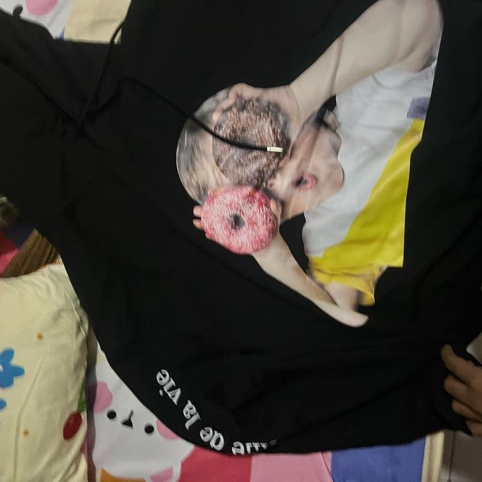 ADLV BABY FACE DONUT HOODIE BLACK
