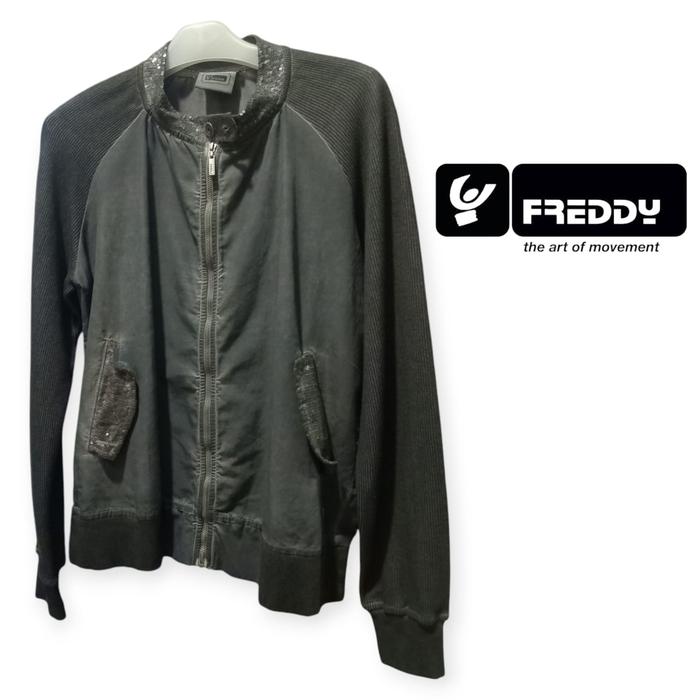 Jacket Zipper Wear by Freddy Black kjaket polos branded Unisex pria wanita