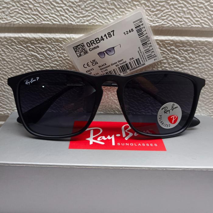 Kacamata Θriginal Rayban Chris RB4187 Black Doff