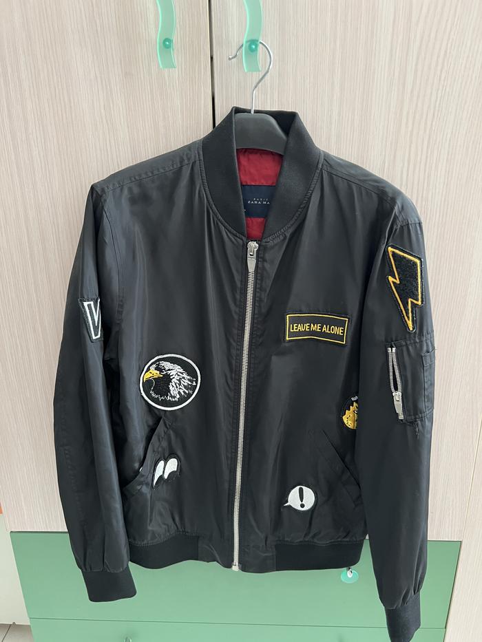 jaket bomber zara men pria jacket fashion hitam black bekas second like new