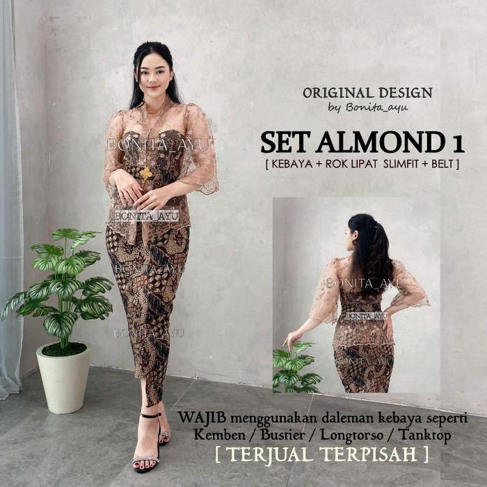 TERLARIS SET KEBAYA BORDIR TULLE PUFFY MUTIARA BONITA AYU/ KEBAYA MODERN BONITA AYU