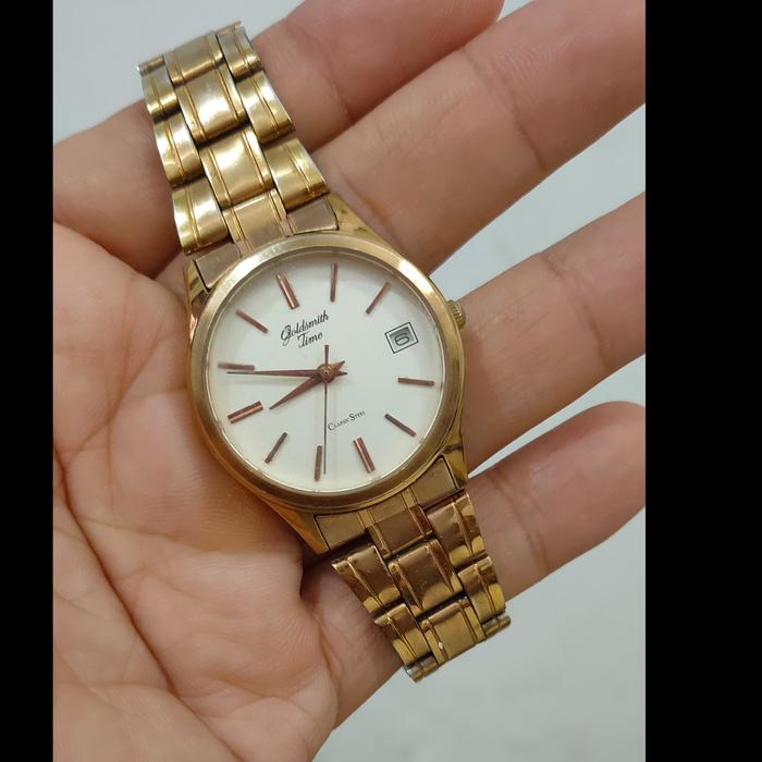 jam tangan wanita goldsmith quartz stenlis steel elegan