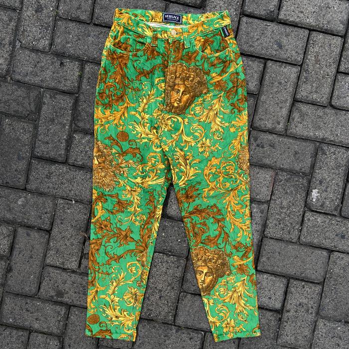 RARE Vintage 90S Versace Baroque Green Pants