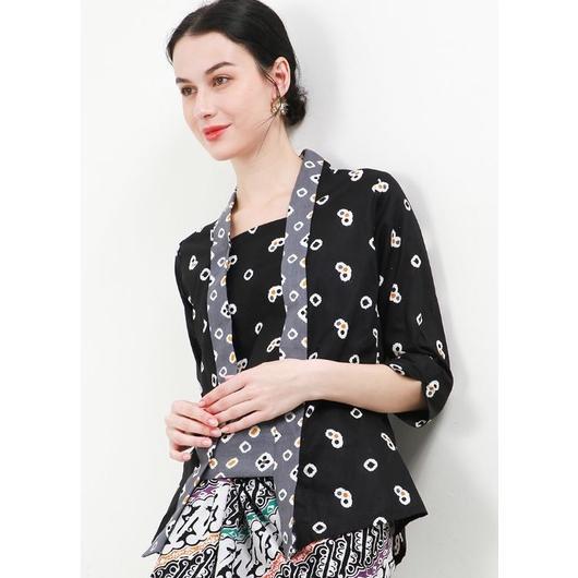 TERLARIS Kebaya Kutu Baru Jumputan Batik Katun by Khalisa Batik - Hitam