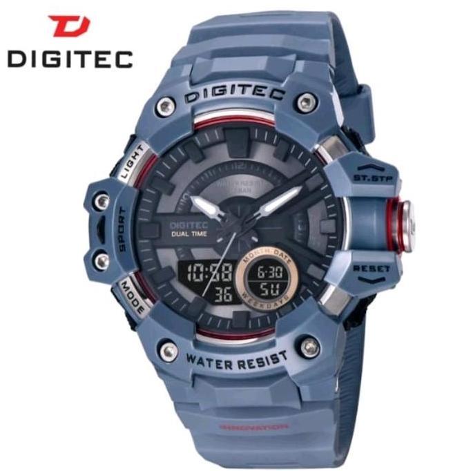 Terbaru Digitec Dt-2120T Jam Tangan Cowok Original Tahan Air Rubber Watches Stopwatch Jarum Terlaris