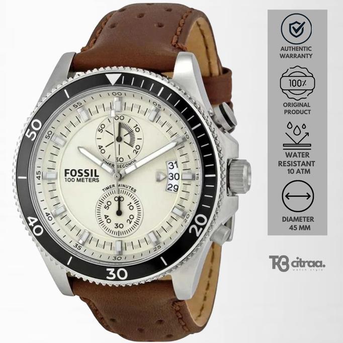 Terbaru Jam Tangan Pria Fossil Wakefield Kulit Chronograph Original Ch2943 Terlaris