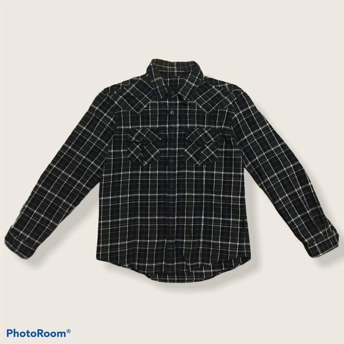 Kemeja Flanel Tebal Hijau Size M fit L bekas ori pl prelove second original branded
