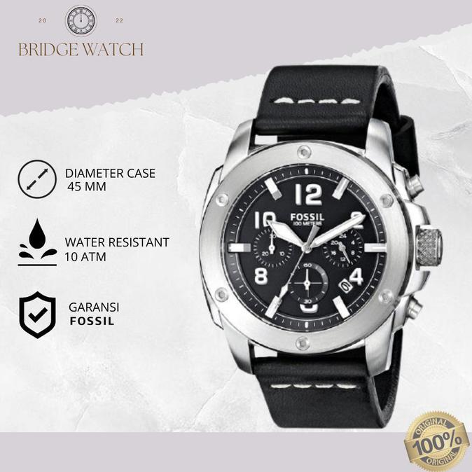Terbaru Jam Tangan Pria Fossil Machine Chronograph Kulit Original Fs4928 Terlaris