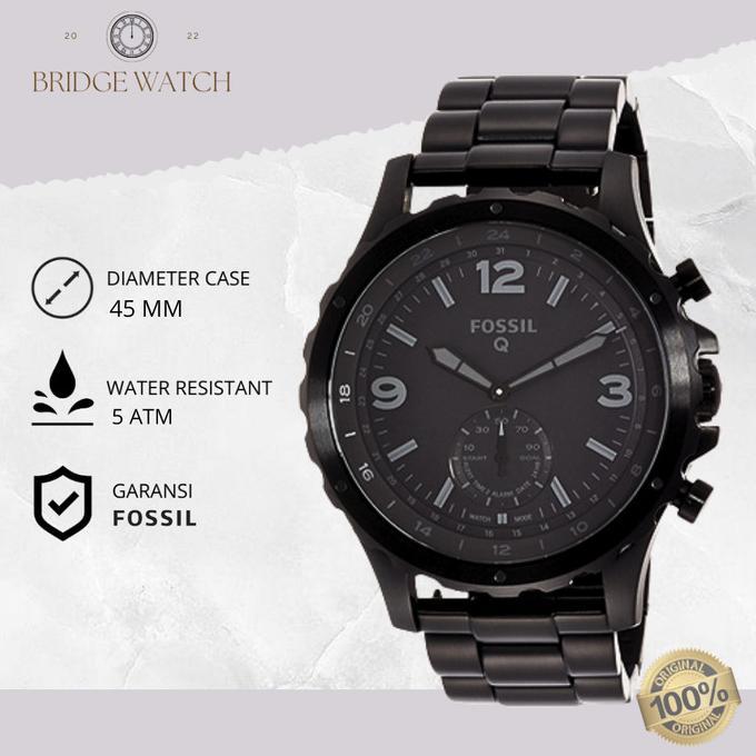 Terbaru Jam Tangan Pria Fossil Hybrid Smartwatch Nate Hitam Original Ftw1115 Terlaris