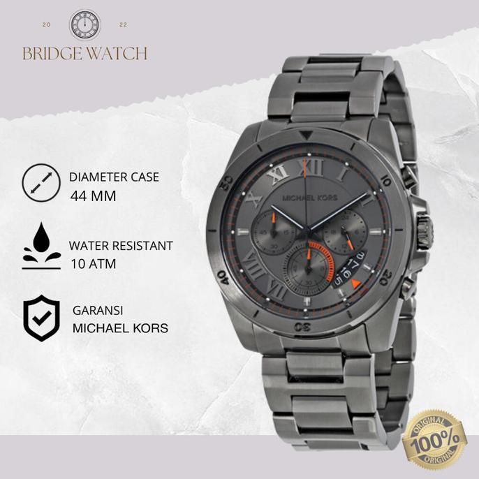 Terbaru Jam Tangan Michael Kors Pria Brecken Chronograph Mewah Original Mk8465 Terlaris