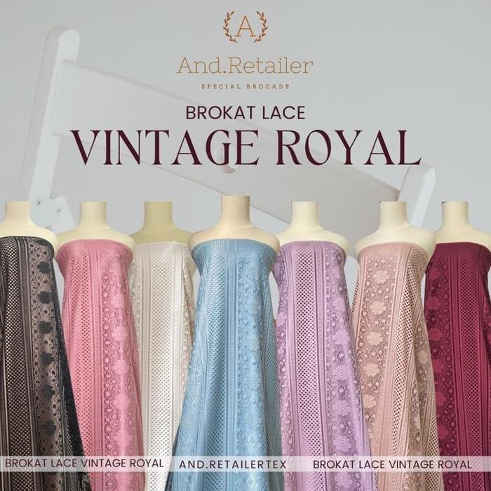 Kain Brokat Lace Vintage Royal Hitam Black Dan Lilac