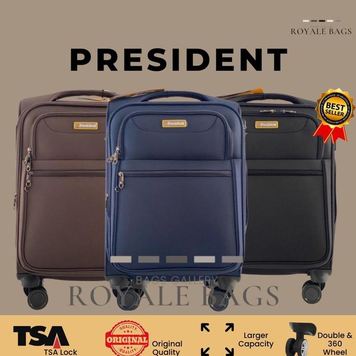 President Tas Koper 20 Inch / 24 Inch Original Kain Kanvas / Canvas Material Resleting Anti Theft - 