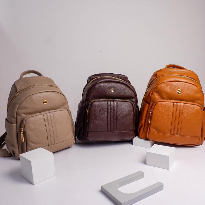 Tas Ransel Kulit Savvy Leather S8434 Coffee Hazelnut Beige