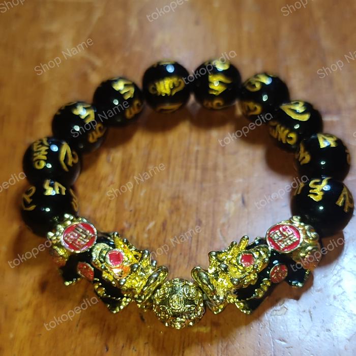 Gelang pixiu, sepasang pixiu, gelang batu hitam
