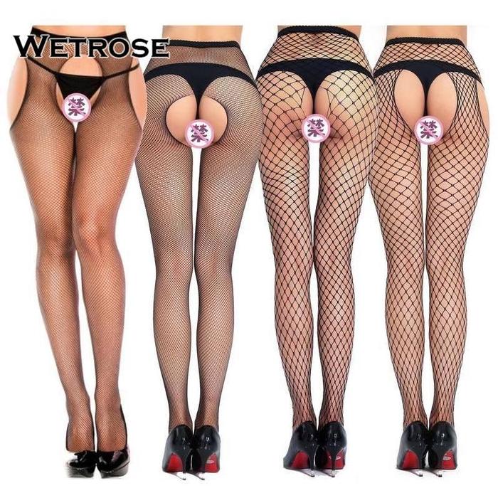 Premium Sexy Silk Open Crotch Net Mesh Jeans Fishnet Net Stockings Stocking Crotchless Pantyhose Hig