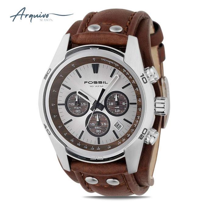 Terbaru Jam Tangan Fossil Pria Coachman Cuff Chronograph Kulit Original Ch2565 Terlaris