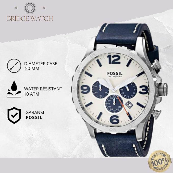 Terbaru Jam Tangan Pria Fossil Nate Chronograph Kulit Sporty Original Jr1480 Terlaris