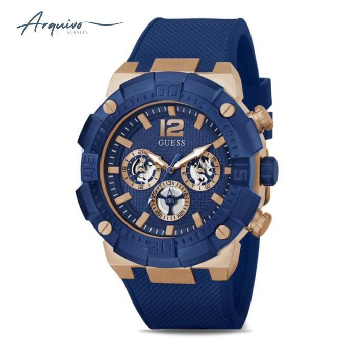 Terbaru Jam Tangan Guess Pria Chronograph Blue Sporty Casual Original Gw0264G4 Terlaris