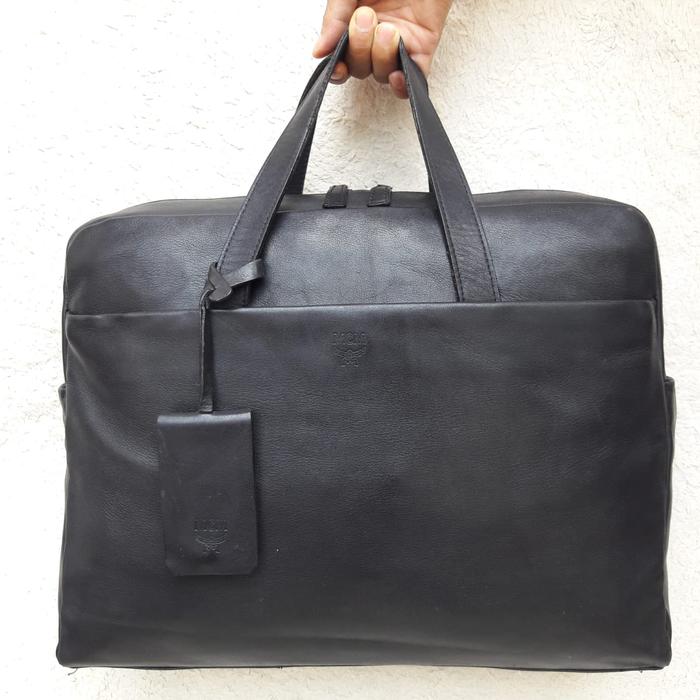Mcm Tas Handbag Kantor Briefcase Pria Kulit Asli