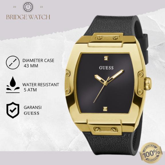 Terbaru Jam Tangan Pria Guess Phoenix Gw0386G3 Hitam Gold Sporty Original Terlaris