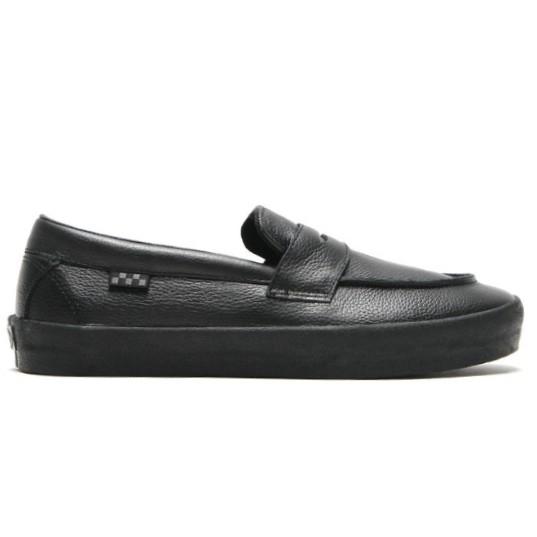 Vans Slip On Skate Loafer Leather Black Black