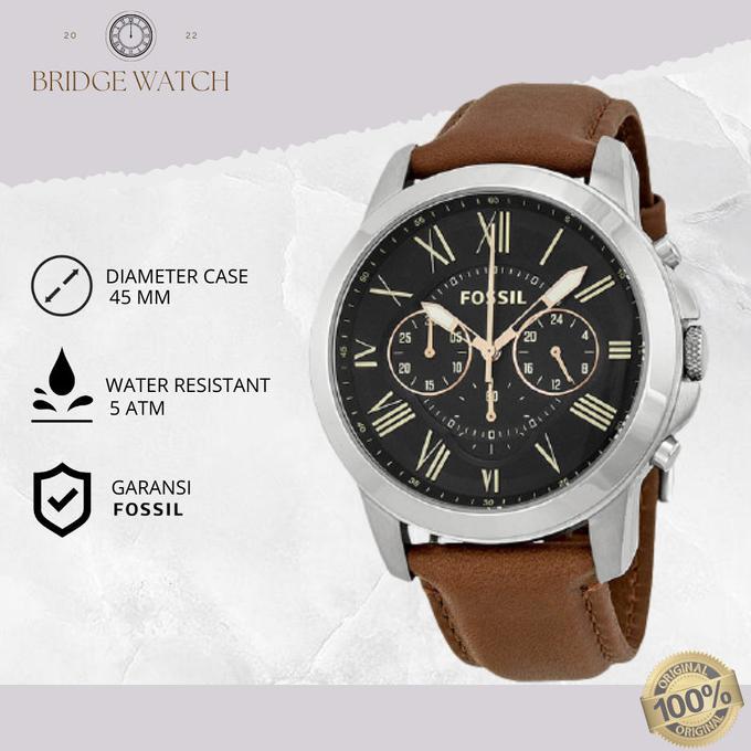 Terbaru Jam Tangan Pria Fossil Fs4813 Chronograph Analog Kulit Casual Original Terlaris