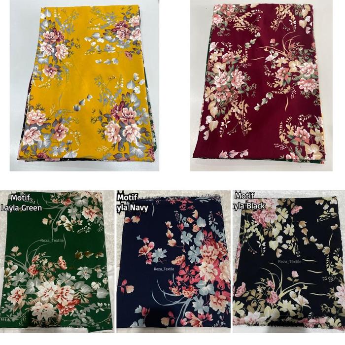 Motif Layla Bahan Kain Wolfis Wolvis Monalisa Grade A