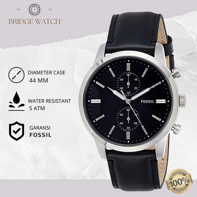 Terbaru Jam Tangan Pria Fossil Fs5396 Townsman Kulit Chronograph Original Terlaris