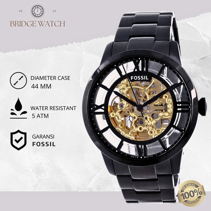 Terbaru Jam Tangan Pria Fossil Automatic Me3197 Townsman Original Black Mewah Terlaris
