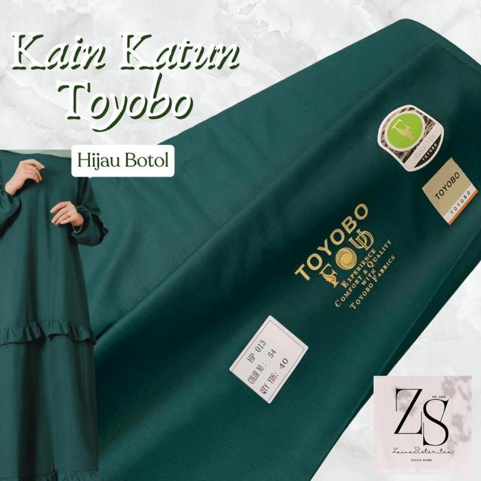 12 Meter Kain Katun Toyobo Premium Royal Mix Rm Warna Dusty Green & Hijau Botol