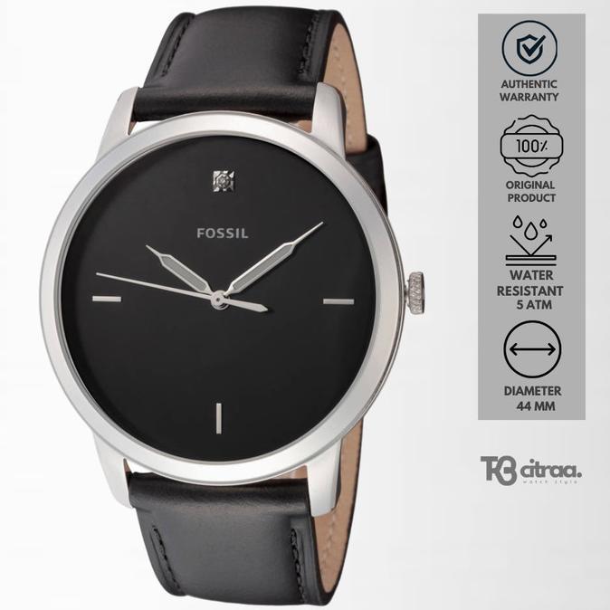 Terbaru Jam Tangan Pria Fossil Minimalist Kulit Black Casual Original Fs5497 Terlaris