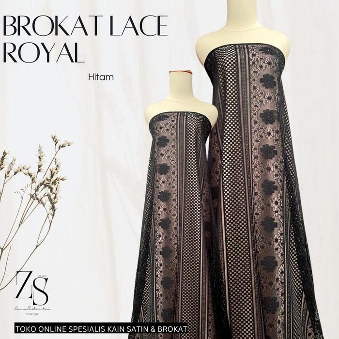 Kain Brokat Lace Royal Vintage Warna Hitam