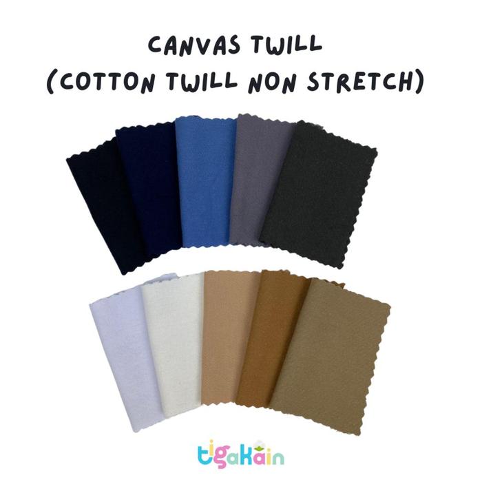 0.5 Meter Kain Canvas Twill Bahan Kanvas Twill Cotton Twill
