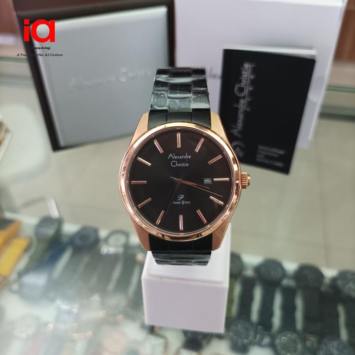 Alexandre Christie Primo Steel AC 1027 MD BBRBA Men Black Dial Black Stainless Steel Strap