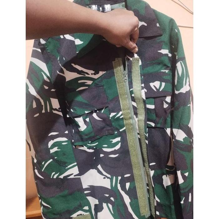 Baju Pdl Velbed TNI Loreng Malvinas Full Furing+Resleting Sritex 999 (warna gelap)