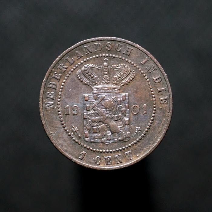 Uang Kuno 1 Cent Nederlandsch Indie Tahun 1901 Benggol Hindia Belanda