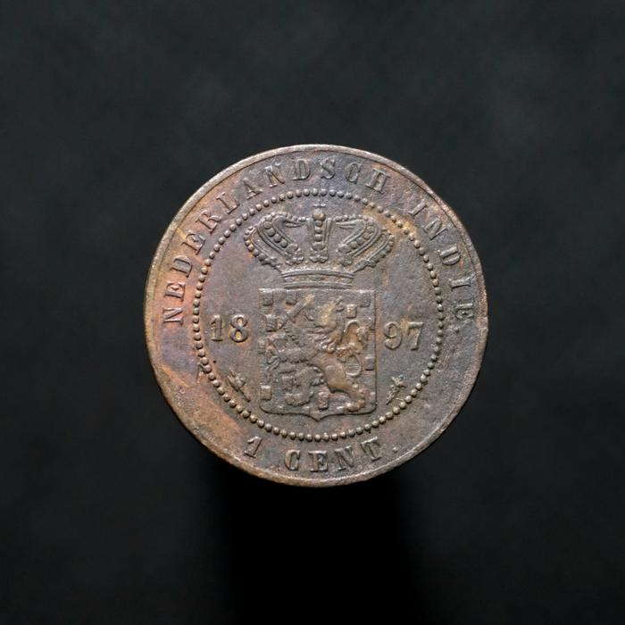 Uang Koin Kuno 1 Cent Nederlandsch Indie Tahun 1897 Benggol Hindia Belanda