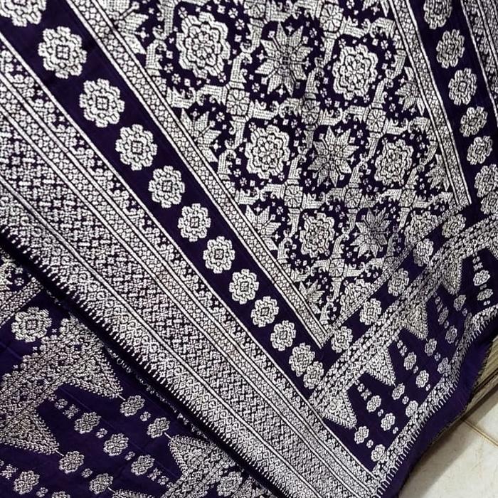 SONGKET PALEMBANG MOTIF LEPUS GEBENG UNGU SILVER ORIGINAL
